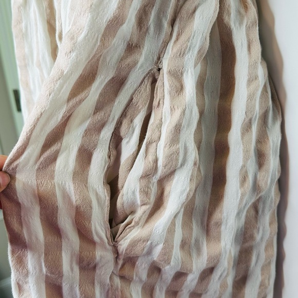 Lucky Brand Striped Tan and White Women's dress - Picture 2 of 10